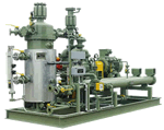 Vacuum pump with canned motor for distillation of corrosive process gases or for the recovery of aromatic compounds